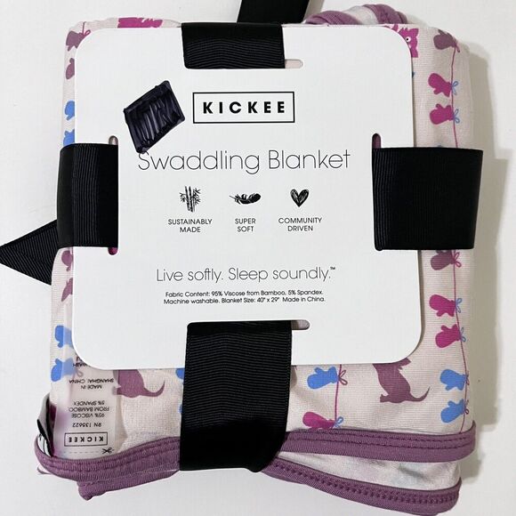 Kickee Pants Latte Three Little Kittens Bamboo Swaddle Baby Blanket Lovey NEW - Picture 2 of 6